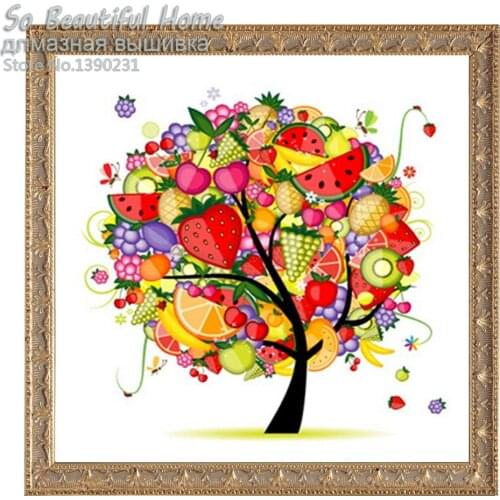 Colorful fruit tree Diy Diamond Needlework Cross Stitch diamond embroidery diamond mosaic house decoration SH61277