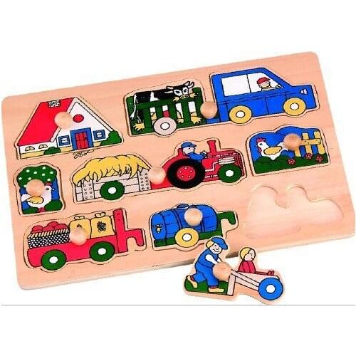Creative Educational Environmental Wooden Toys Preschool Farm Tools Jigsaw Clever Board DIY 1 to 3 Years Children 30 * 20 cm