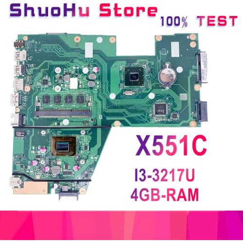 KEFU For F551C ASUS R512CA X551C X551CA X551CAP 2117U CPU 4GMemory Laptop Motherboard Tested 100% work original Mainboard