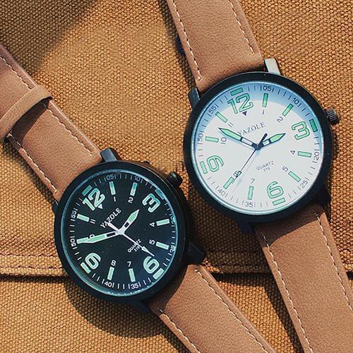 Fashion luxury Couple Quartz Watch Luminous Glow in The Dark Faux Leather Strap Quartz Sport Wrist Watch Couple Gift часы женски