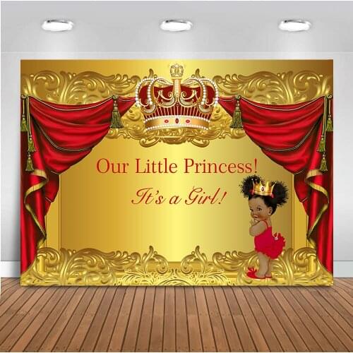 Neoback Little Princess Backdrop for Photography Newborn Baby Shower Photo Background Studio Party Decoration Banner Royal 488
