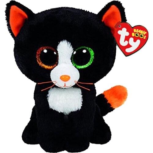 15cm Soft Stuffed Plush Doll Frights Black Cat Bamboo The Panda Icy White Seal Sparkly Glitter Beanie Eyes Animal Plush Toy