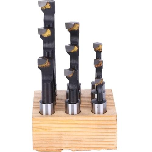 9Pcs F1 Boring Bar Set 1/2" 3/8" 12mm Shank High Speed Steel CNC Lathe Accessories Boring Cutter Turning Tool Holder With Base