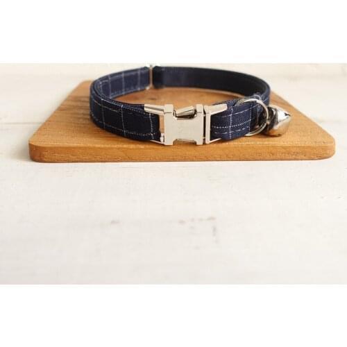 Handmade engraved metal buckle cat collar Jeans and THE ORANGE SUIT gentleman pet products personalized