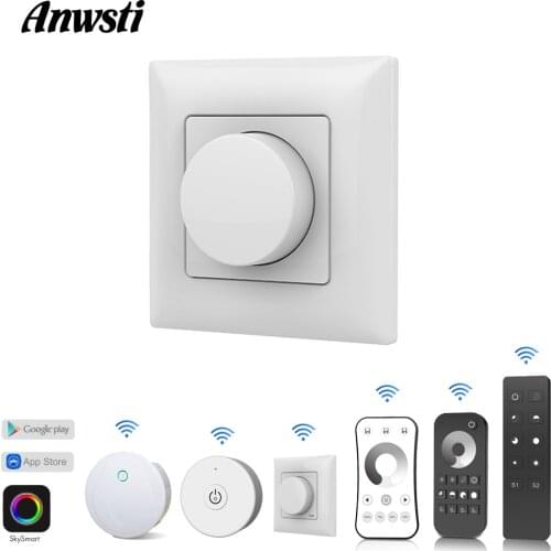 Knob LED Dimmer 220V 230V 110V AC Light Bulb Lamp 2.4G Wireless RF Remote Dimmable Smart Wifi Triac LED Dimmer Switch 220V KS
