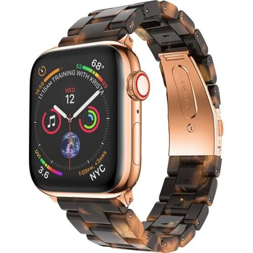 Lightweight Resin Watch Band for Apple Watch 38/40mm 42/44mm Metal Buckle Wristband Strap Replacement For Apple Series 1 2 3 4 5