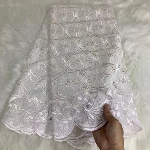 Swiss Lace Fabrics Hot Sale 100%Cotton Embroidery Swiss Voile Lace In Switzerland Fashion African Brocade Fabric 5Yards