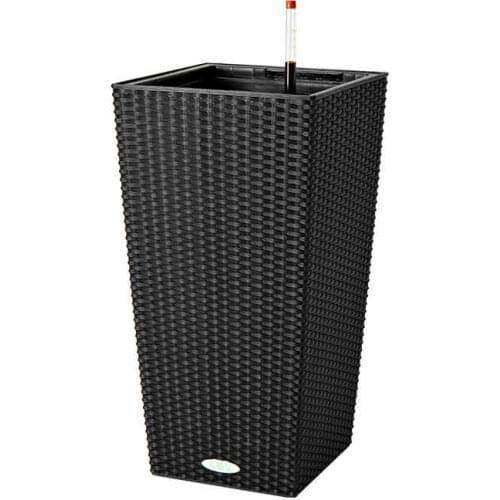 Outdoor Square Large Self Absorbent Rattan Planters Resin Flower Pot Hotel Villa Imitation Rattan Pots For Plants Home Decor