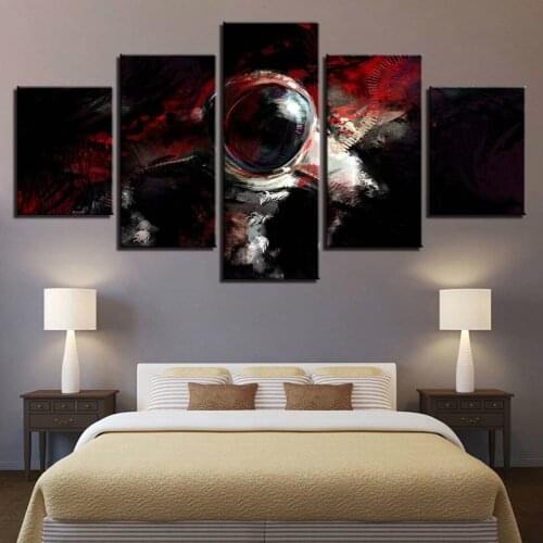 Spaceman Earth Jupiter Venus Sun Moon Universe 5 Piece Wall Pictures For Living Room Color Painting Art Home Decor Abstract
