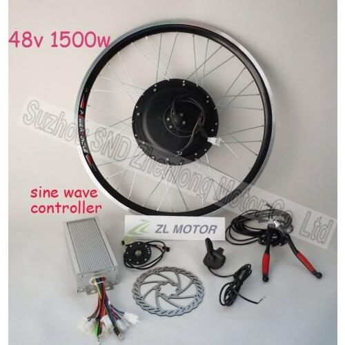 High quality bicycle conversion kit gearless hub motor 1500w 48V include BLDC Noiseless sine wave controller G-S021