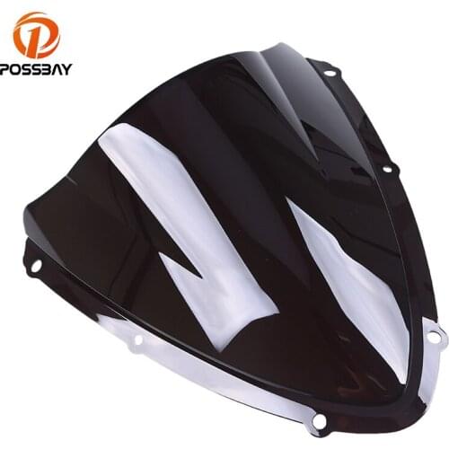 POSSBAY Motorcycle Windshield Bike Wind Deflectors Double Bubble for Suzuki GSXR600 GSXR750 K8 2008-2010 Deflectors Windscreen
