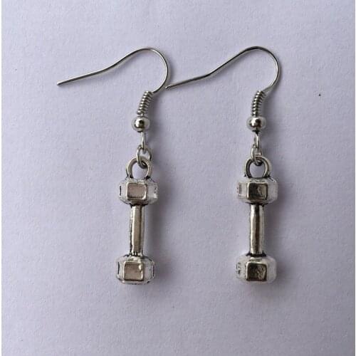DUMBBELL Earrings * CROSSFIT Fitness Weightlifting Gym Bodybuilding Jewelery