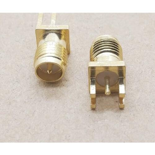 10Pcs Brass RP-SMA Male Plug Center Solder PCB Clip Edge Mount RF Connector for Mobile Signal Booster/Antennas/Coaxial Cables
