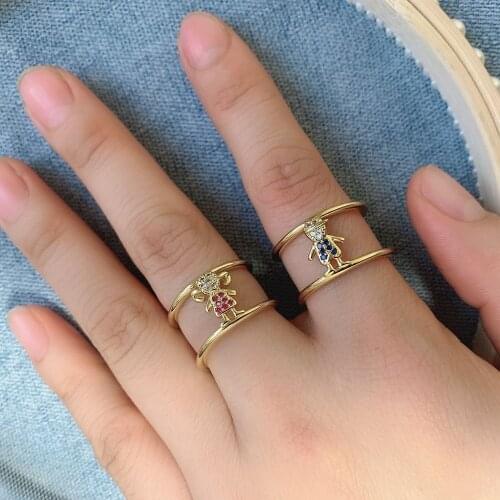 10PCS, Charm Crystal Zircon Ring Boys/Girls Figure Rings for Women Men Best Friend Jewelry