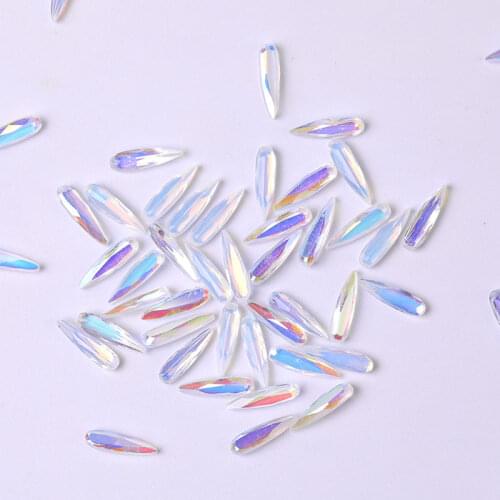10 pieces AB nail crystal Rhinestone gems long water drop charms 3D stones Rhinestone Nail Art decorations manicure accessories
