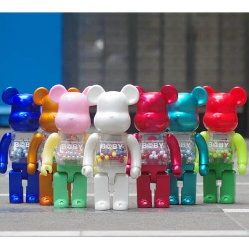 28CM Bearbrick Violent Bear Action Figures Bear Pvc Model Figures Diy Paint Vinyl Dolls Kids Toys for Children Birthday Gifts