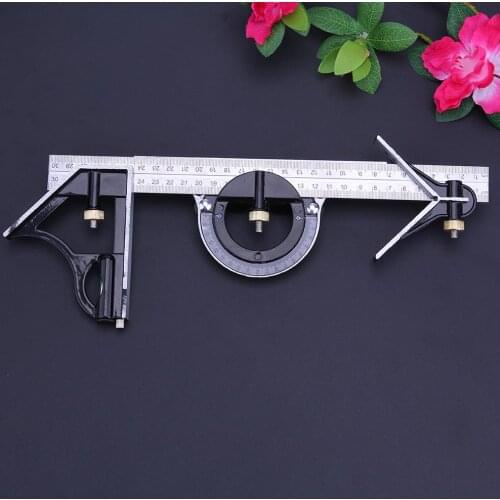 3pcs 300mm Ruler Multi Combination Square Angle Finder Protractor Spirit Level Set