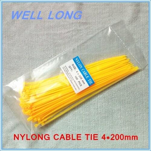 500pcs/lot 4*200mm 3# Self-Locking Nylon Wire Cable Zip Ties, Cable Ties
