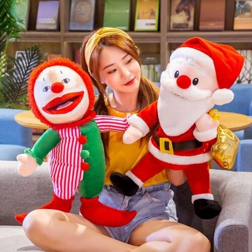 60cm Santa Claus Hand Puppets Toys Puppet Show Children Animals Story Telling Glove Kids Plush Toy Activity Doll Christmas Gift