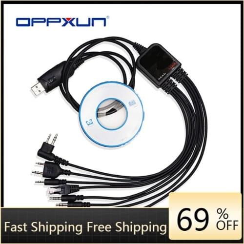 8 in 1 Multi-Functions USB Programming Cable with CD Baofeng Walkie Talkie UV5R UV82 for TYT Kenwood Motorola Yaesu HYT Radio