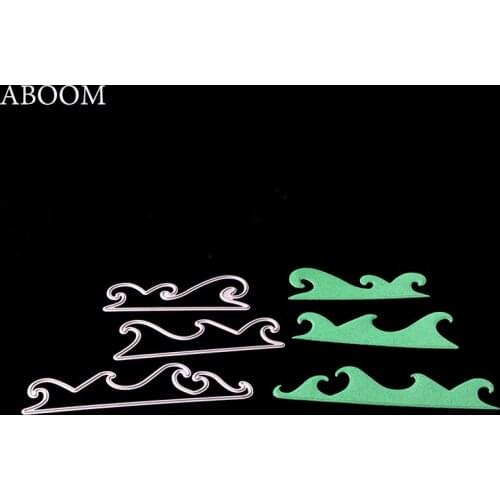 ABOOM 3PCS/Lot Wave Border Irregular Metal Cutting Dies For DIY Scrapbooking Photo Album Decorative Embossing Folder Die Cuts