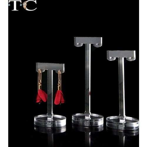Acrylic earring stand creative transparent earring hanging accessories round props jewelry display storage counter display stand