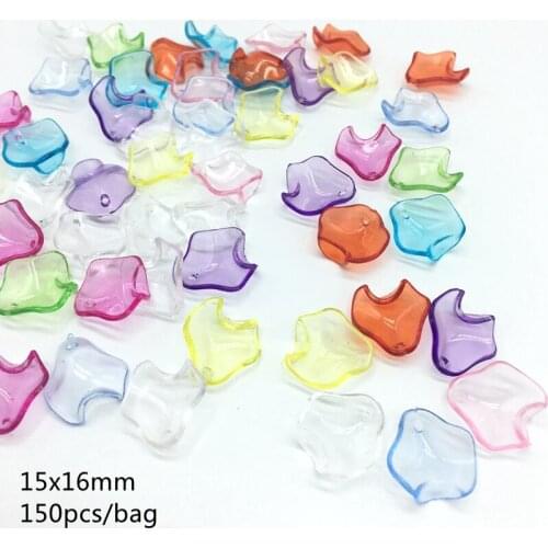 Acrylic Transparent Flower Beads Leaves Shape DIY Beads For Jewelry Making Handmade Crafts Prepare Hairpin 150pc/bag