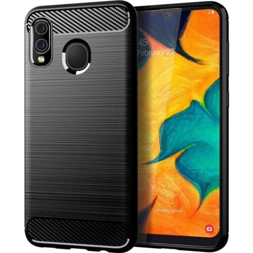 For Samsung Galaxy A30 A20 A20e Case Carbon fiber Cover Shockproof phone Case for Samsung A 20 30 Cover Full Protection Bumper