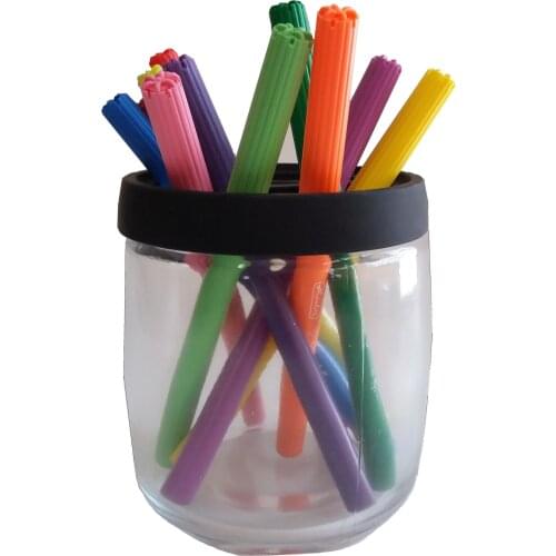 14517K SIA Pencil Case Matte Black Coated Model Office Supply 8x8x10cm 320ml