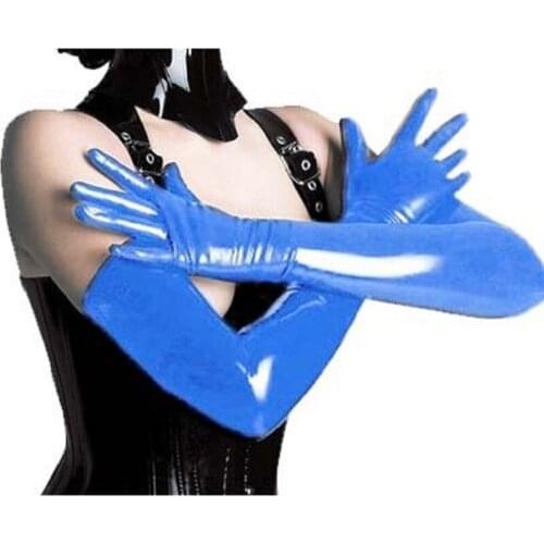 Patent Leather Long Gloves Glossy Punk Hip-Hop Glove Comfortable Sexy Lingerie Long Gloves For Professional Haling Hands Mittens