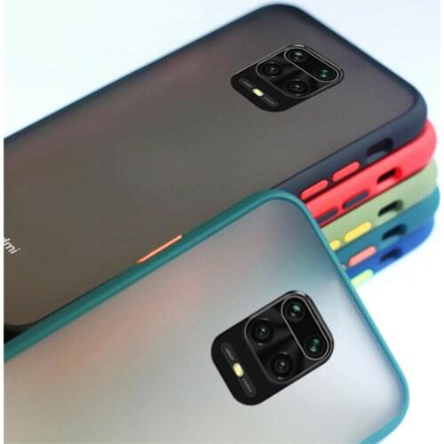 For Xiaomi Redmi Note 9S Case Shockproof Bumper Color TPU Frame Transparent Cover for Redmi Note 9 Pro Max Matte Hard PC Cases