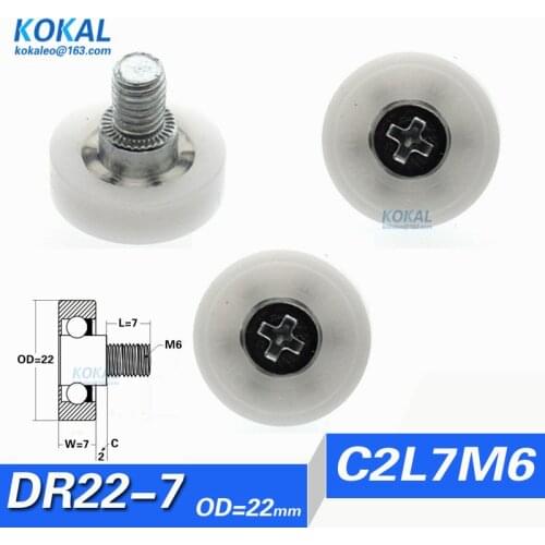 [DR22C2L7]Free Shipiing low noise 10pcs nonstandard M6 screws plastic ball bearing roller Ice box drawer wheel DR22C2L7