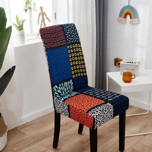 Geometry Plaid Printed Elastic Stretch Chair Covers Modern Spandex Chair Cushion Cover Stool Seat Covers for Chairs Dining Room