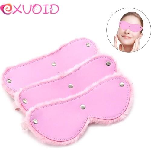EXVOID Plush Eye Patch Eyeshade Cover Masquerade Party Blindfold Sleep Sexy Eye Mask Sex Toys for Couples Flirting BDSM Bondage