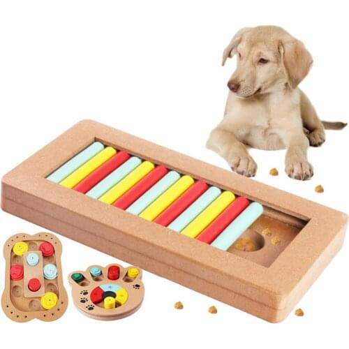 Dog Interactive Feeder Increase IQ Wooden Puzzle Bowl Pet Slow Eating Toy Puppy Training Games Feeding Food Dispenser Toys