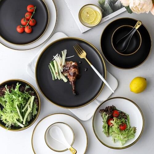 Nordic Ceramic Creative Phnom Penh Matte Tableware Plate Bowl Set Western Plate Steak Plate Salad Bowl Ceramic Plates