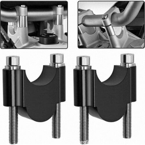 2Pcs Aluminum Handlebar Riser Extend Clamps Bracket Kits 7/8" Bars 30mm Risers Height for Street,Off-Road,ATV & Quad Motorcycles