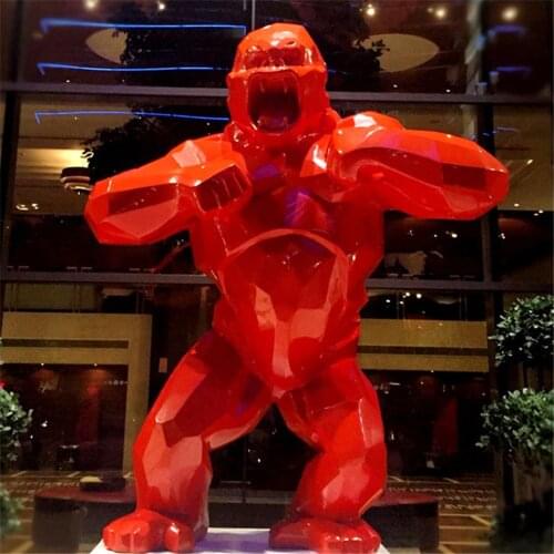 Creative King Kong Living Room Decoration Gorilla Sculpture Geometric Modern Statue Birthday Gift For Wedding Collectible Box