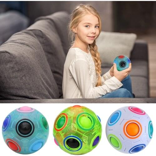 Creative Spherical Magic Cube Ball Rainbow Football Anti Stress Puzzles Toy Gift Puzzle Baby Early Educational Toy