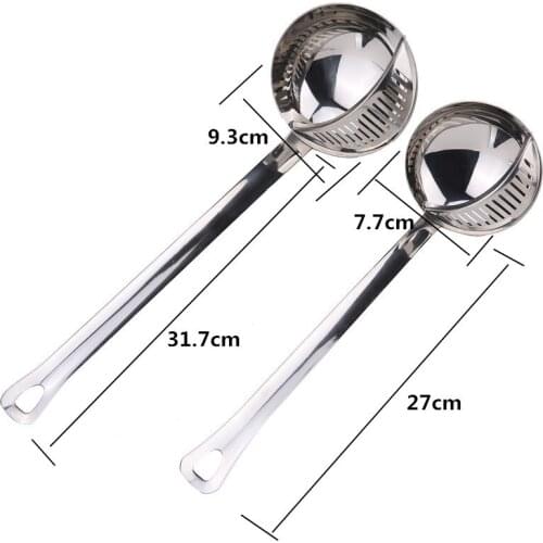 ZK30 Kitchen Gadget Kitchen Accessories Tools Removable Stainless Steel Hot Pot Soup Spoon of Kitchen Double Colander