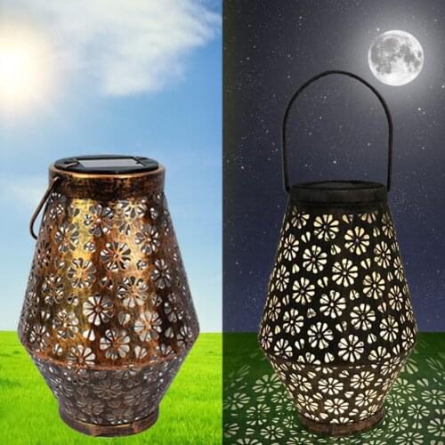 Leaves Hanging Solar Powered Projection Outdoor Cylindrical Light Chandelier Retro Courtyard Garden Decoration Atmosphere Lamp