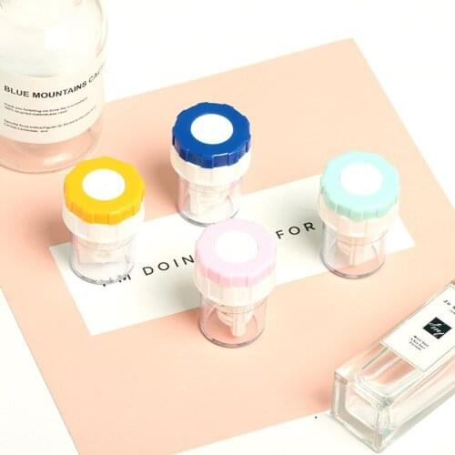 Small Contact Lens Cleaner Portable Manual Rotation Stealth Glasses Box Manual Candy Colors Cleaner For Lens