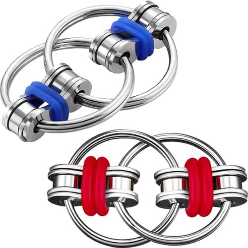 Metal Puzzle Chain Fidget Toy For Autism Chain Fidget Toys Set Stress Relieve Adhd Top Hand Spinner Key Ring Sensory Toys