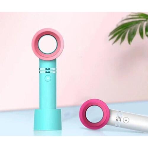 Summer Mini Leafless Fan Handheld 3 Speed Adjustable USB Rechargeable Air Cooling Fan Bladeless Fan Mini