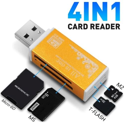 Multifunctional USB 2.0 Micro-SD/TF/CT/MS/SDHC/MMC Memory Card Reader Adapter