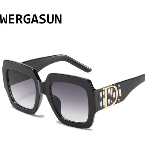 WERGASUN Square Sunglasses Women Brand Designer Retro Mirror Fashion Sun Glasses Vintage Shades Lunette De Soleil Femme