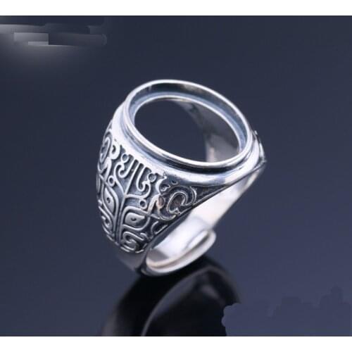 13*16.5mm 925 STERLING SILVER men Semi Mount Bases Blanks base blank Pad ring Setting wedding jewelry findings diy A4973