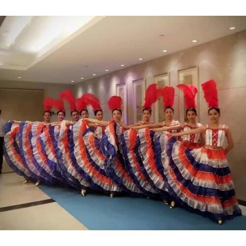Opening dance performance Spanish Flamenco dress Samba Women