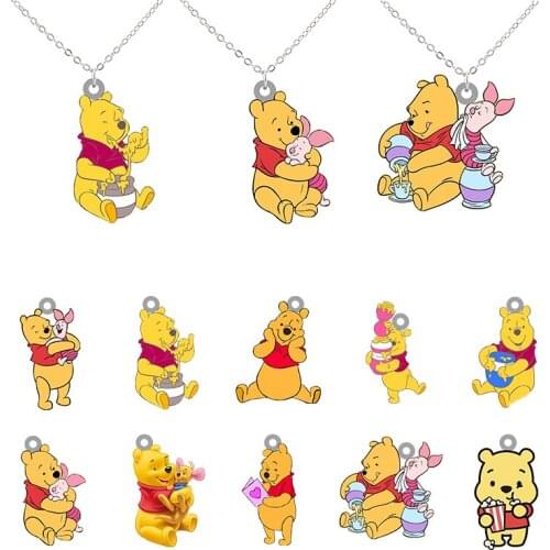 Disney Winnie The Pooh Necklace A Variety Of Styles Cute Resin Cartoon Animation Pendants Suitable For Girls Party Jewelry