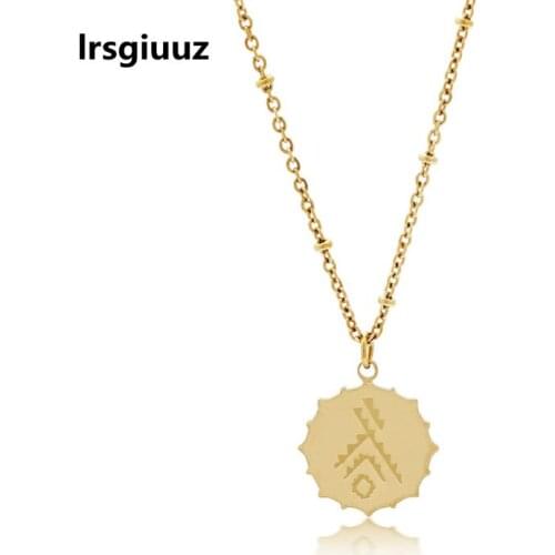 Punk Constellation Pendant Necklace 14k gold jewelry real gold plated Stainless Steel religious choker for women festival gift